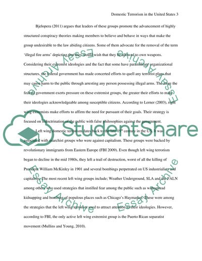 What Form Will Domestic Terrorism Take in the Future in the United States