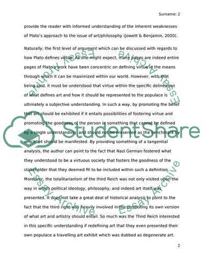 Plato and More Definitive Understanding of Art and Philosophy