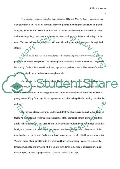 The Film Shaolin Soccer and Remember the Titans