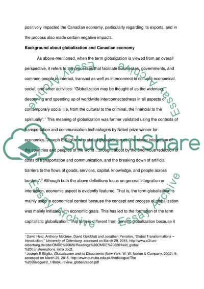 The Impacts of Globalization on the Canadian Economy