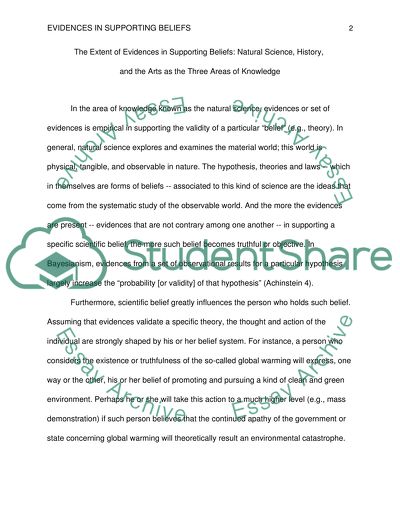 To what extent do we need evidence to support our beliefs in different areas of knowledge