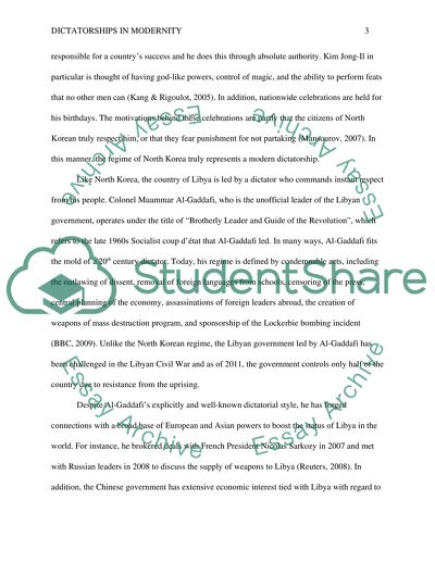 Dictatorships in the World Today