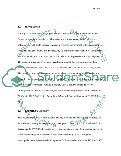 Hay Fever and Eczema