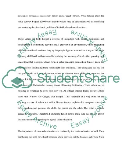 Personal Values Developement Paper