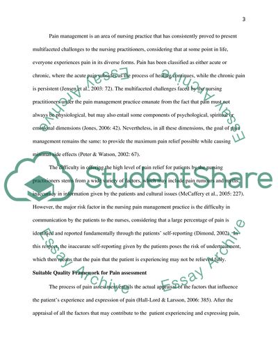 Providing Quality Nursing Care in Pain Management Nursing Practice