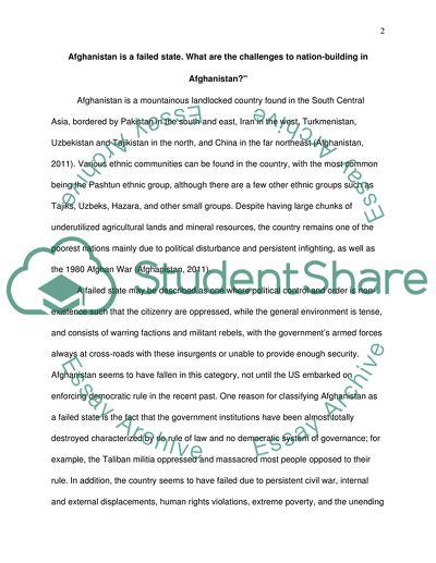 Afghanistan as a Failed State