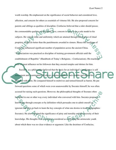 Research Confucius and Socrates