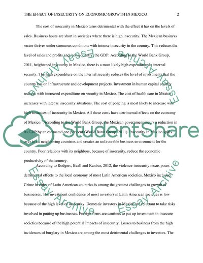 The Effect of Insecurity on Economic Growth in Mexico