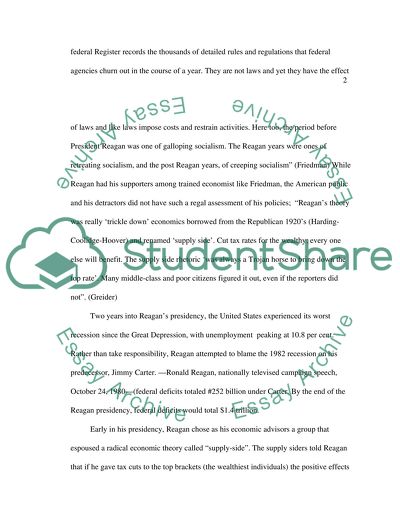 Regans Economic Strategy and Policy