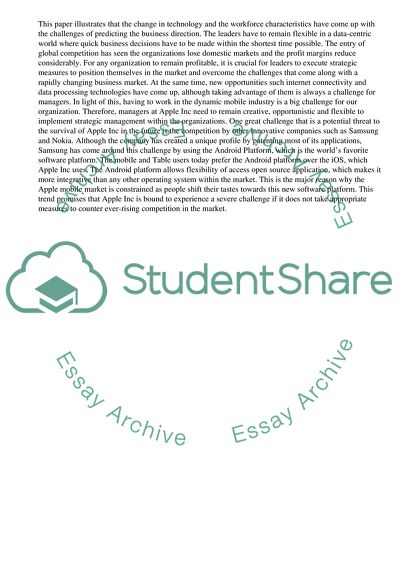 Leadership Management and Management of Strategic Change in Apple Inc