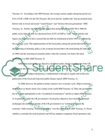 The Implementation of the Fiscal Policy
