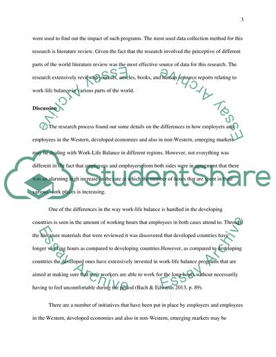 Work-life Balance in the Global Human Resource Management