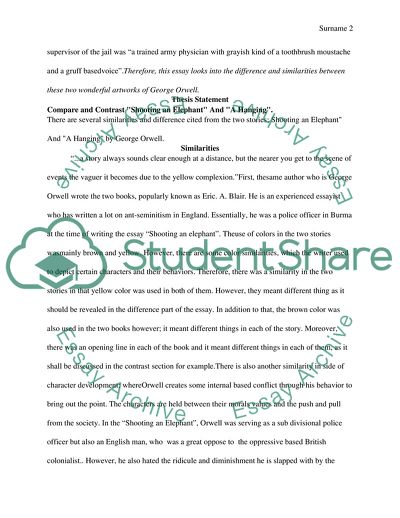 Shooting an Elephant and A Hanging by George Orwell