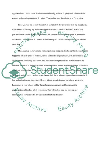 Pursuing a Masters in Economics