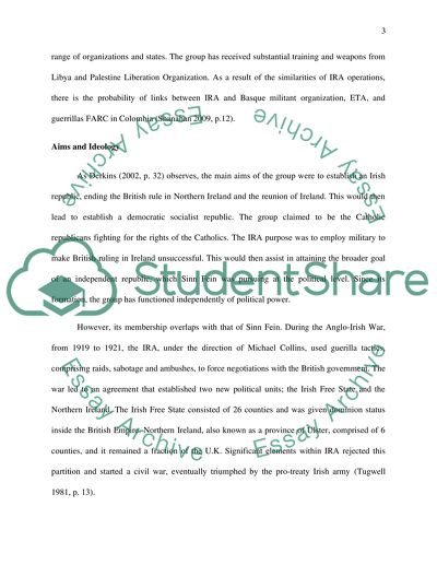 A Profile of the Irish Republican Army