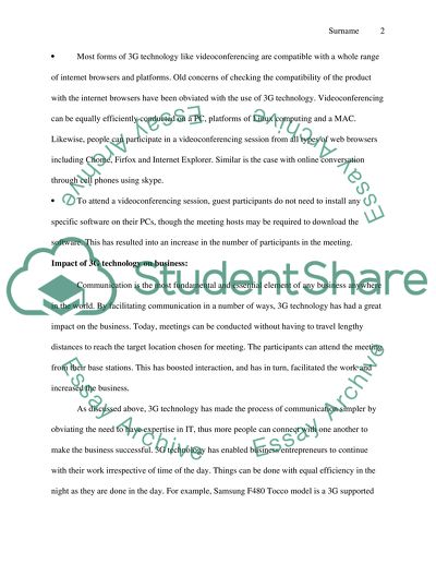 3G technology features and their impact on the business world