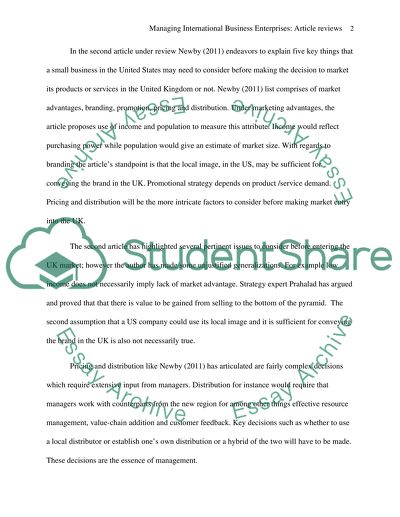 Managing International Business Enterprises