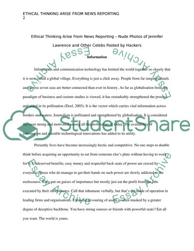 Ethical Thinking on the Life of Celebrities