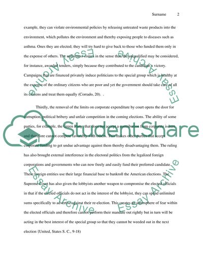 Role of Corporate Money in Political Process