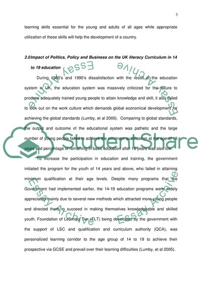 The Literacy Curriculum in Further Education