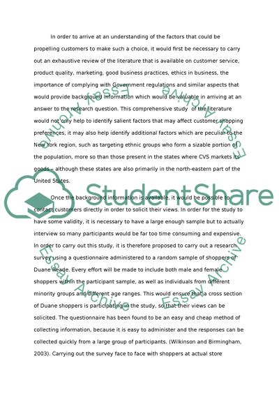 Reasons for Customer Preference for Duane Read