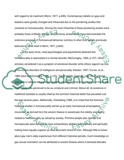 Equal Opportunity of Homosexuality Through History