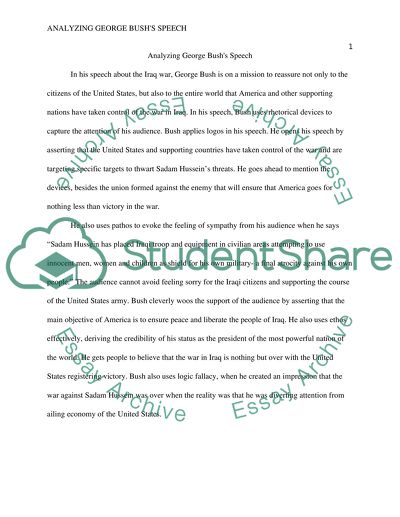 Anazlyzing George Bushs speech