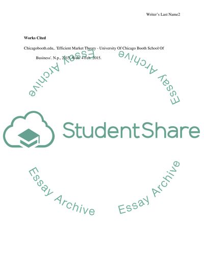 Efficient market theory