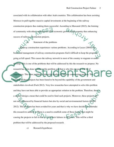 Rail construction project failure