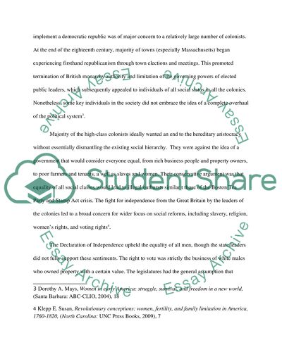 Compare the Impact that the American Revolution had on Women and African Americans