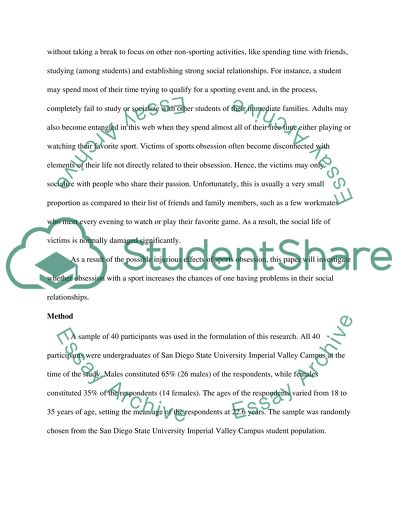 Effects of Sports Obsession on Social Life