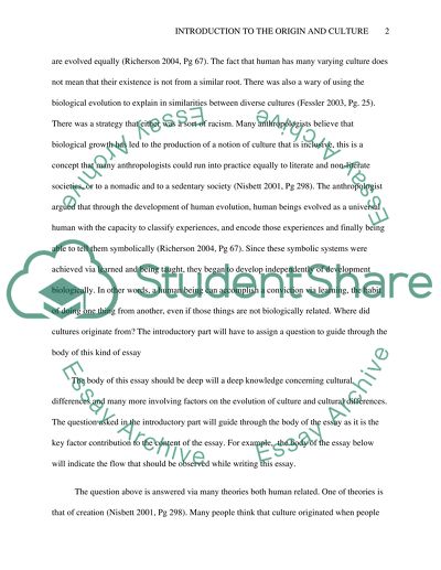 Study skill. question Introduction to the origins and culture