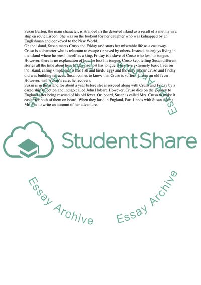 J. M. Coetzees Foe Book summary (part1 only)