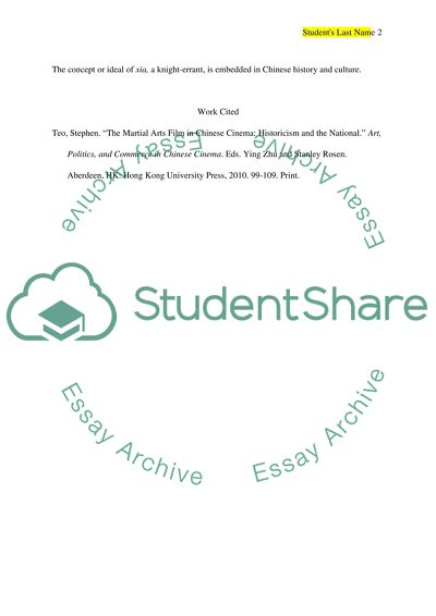 The Martial Arts Film