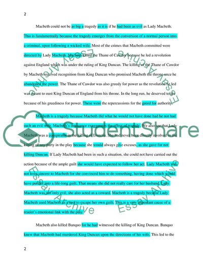 Macbeth as an Absolute Evil in Tragedy Macbeth