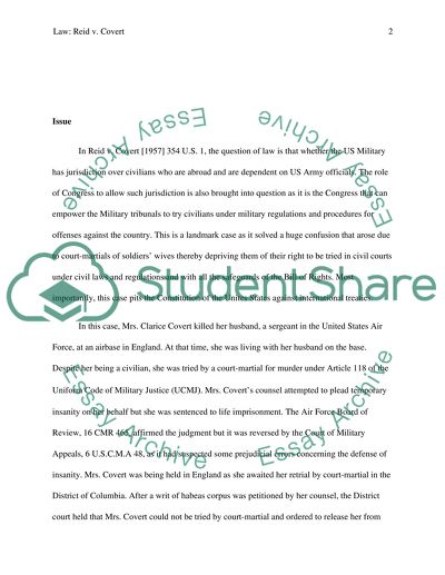 Outline Reid v. Covert