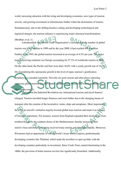 Global Tourism and Real Estate