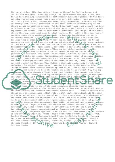 Leading and Managing Change