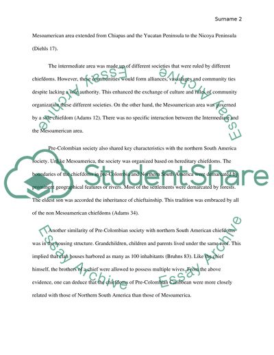 Pre-Colombian Society and Northern South American Chiefdoms