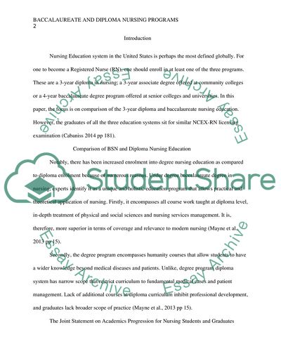 Comparison of two nursing education systems
