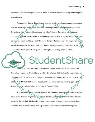 Drama Therapy as a Healing Approach