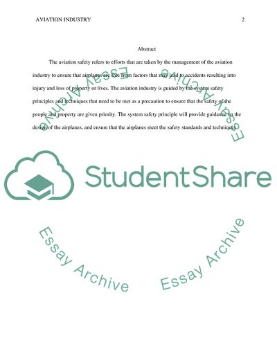 System Safety Principles and Techniques in The Aviation Industry