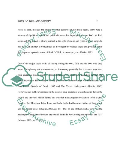 Rock and Roll and Society