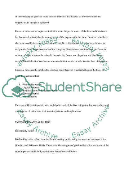 Financial ratios and their implications along with their usage