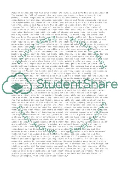 Publish or Perish: Can the iPad Topple the Kindle, and Save the Book Business