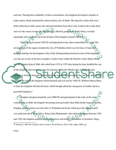 The Emergence, Development, and Decline of the Kingdoms of Ghana, Mali, and Songhay