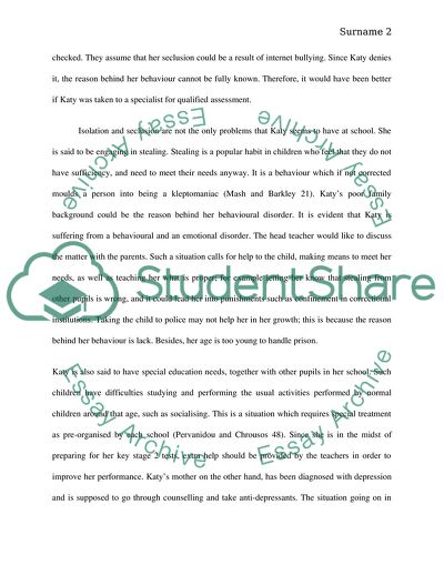 A Child Undergoing of Childhood Disordered