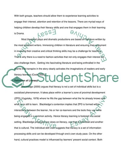 How Drama Can Be Used to Enhance the Development of Literacy