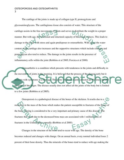 Effects on the Body of Osteoarthritis and Osteoporosis