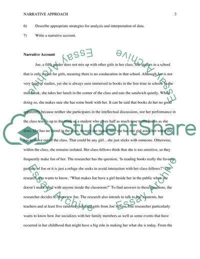 Key Characteristics of the Narrative Approach